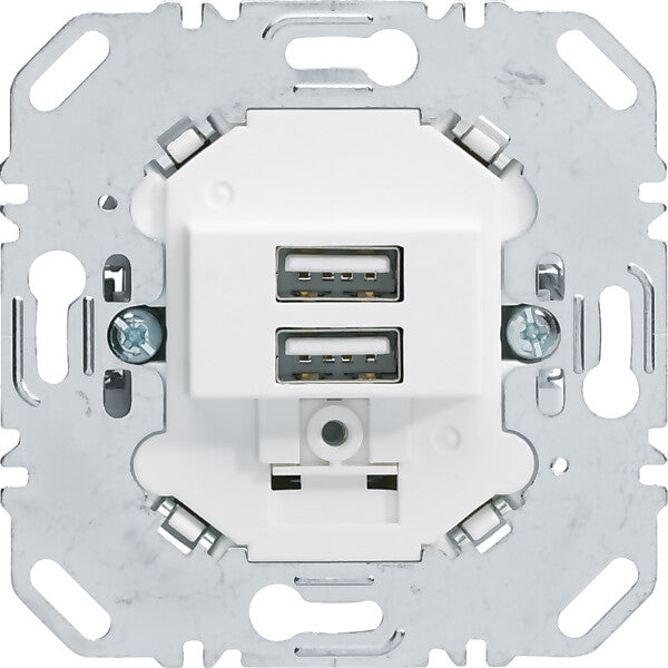Hager/Berk USB Ladesteckdose 230V 2fach 3A polarweiß 260209